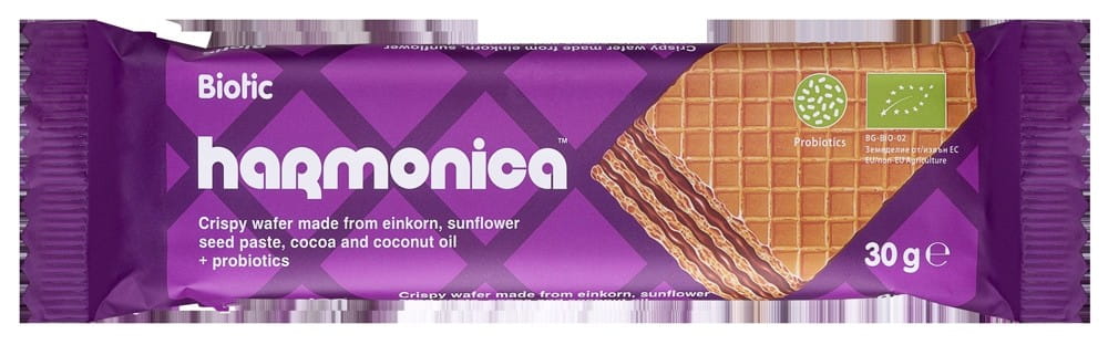Gaufrette à la crème de lait de cacao avec Probiotiques BIO 30 g - HARMONICA