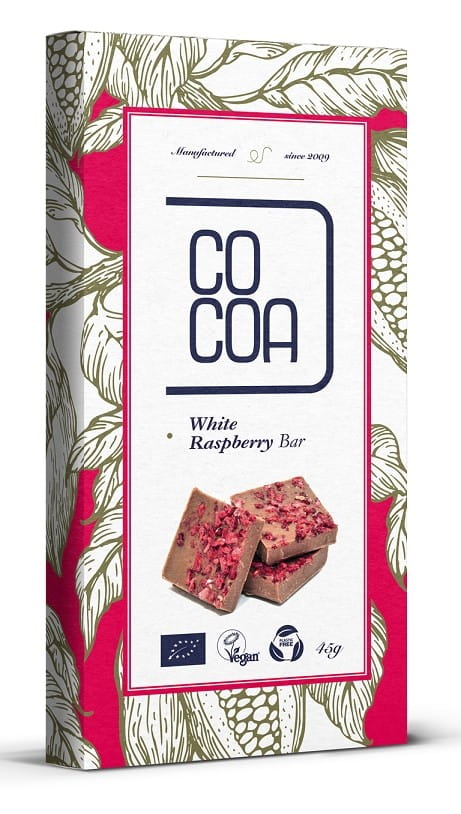 Assiette blanche aux framboises BIO 45 g - CACAO
