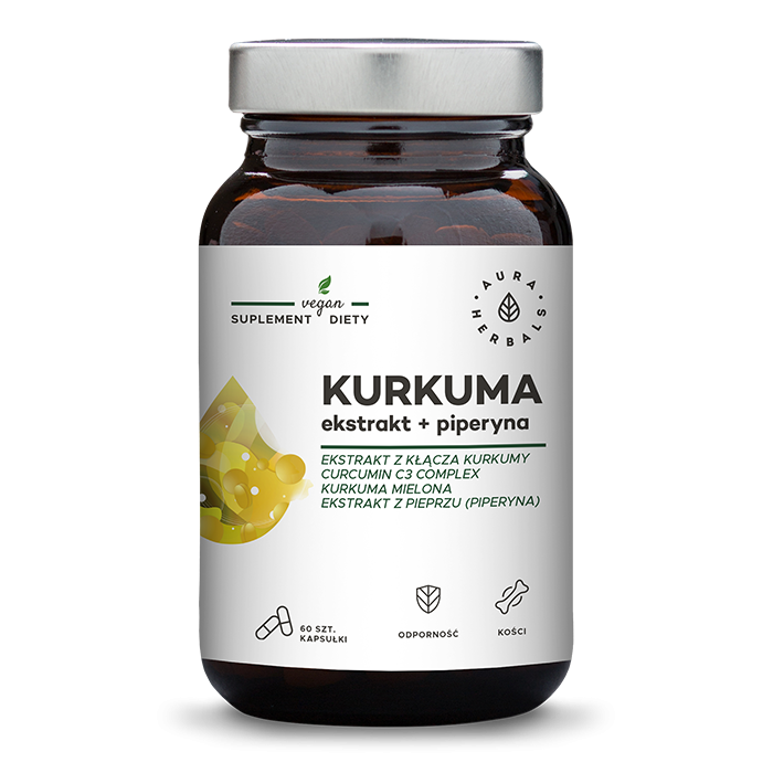 Curcuma Pipérine Extrait 60 gélules AURA HERBALS