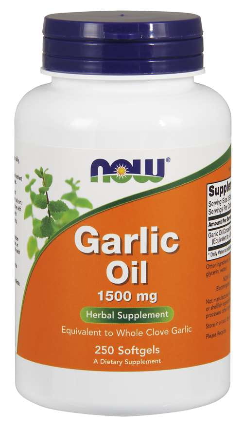 Huile d'ail huile d'ail 3 MG ail 250 gélules NOW FOODS