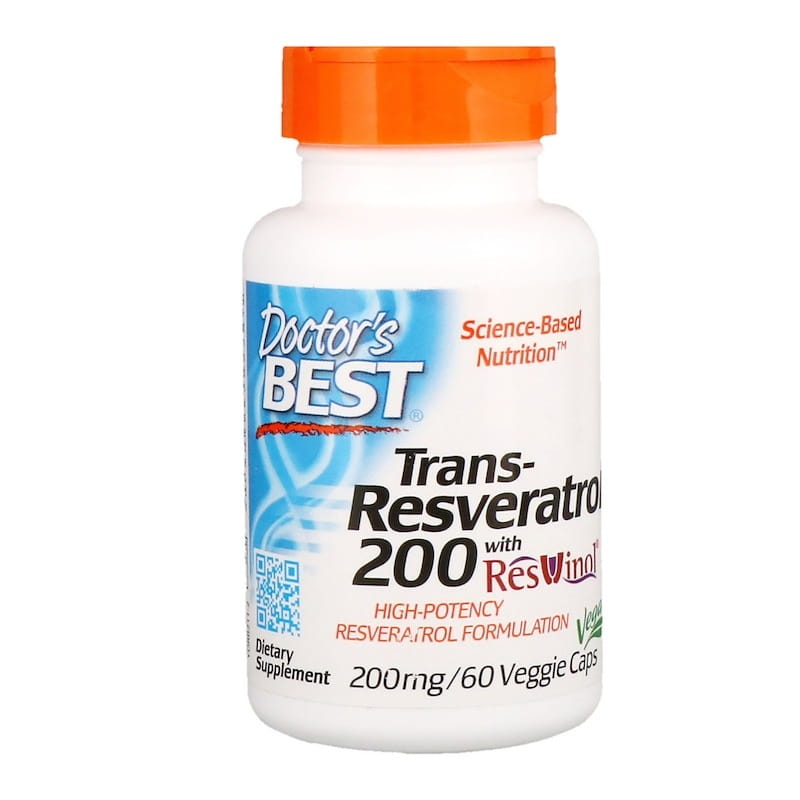 Transresvératrol 200 MG et 80 MG polyphénols 60 gélules DOCTOR'S BEST