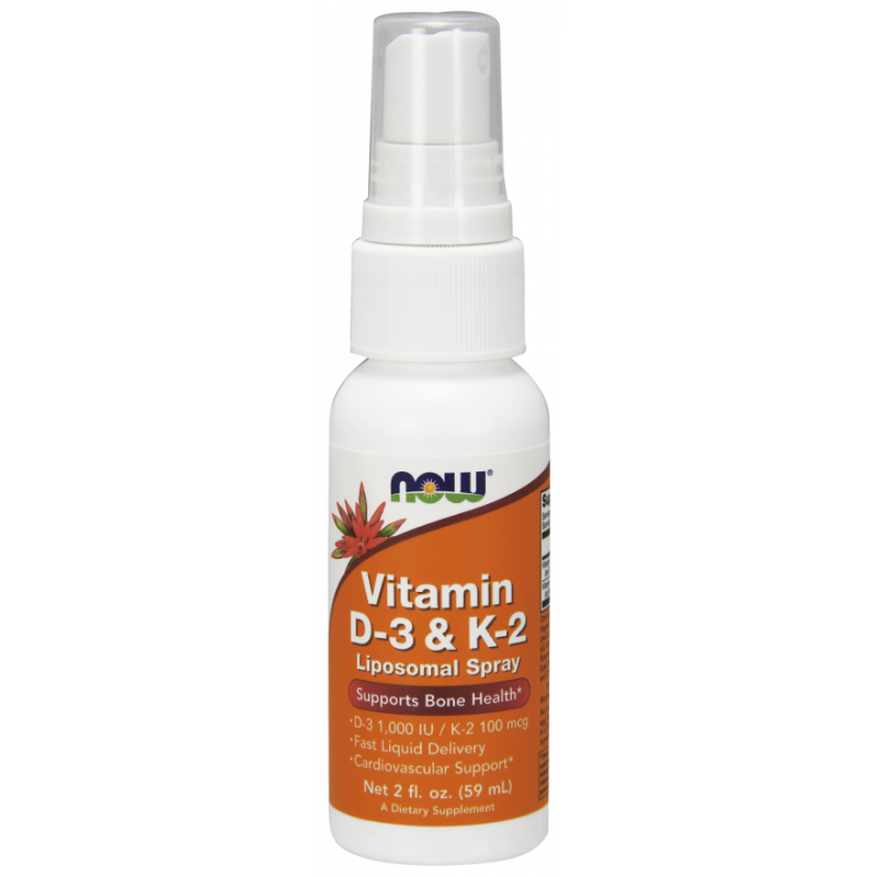 Vitamine D3 et K2 spray liposomal 59 ml NOW FOODS
