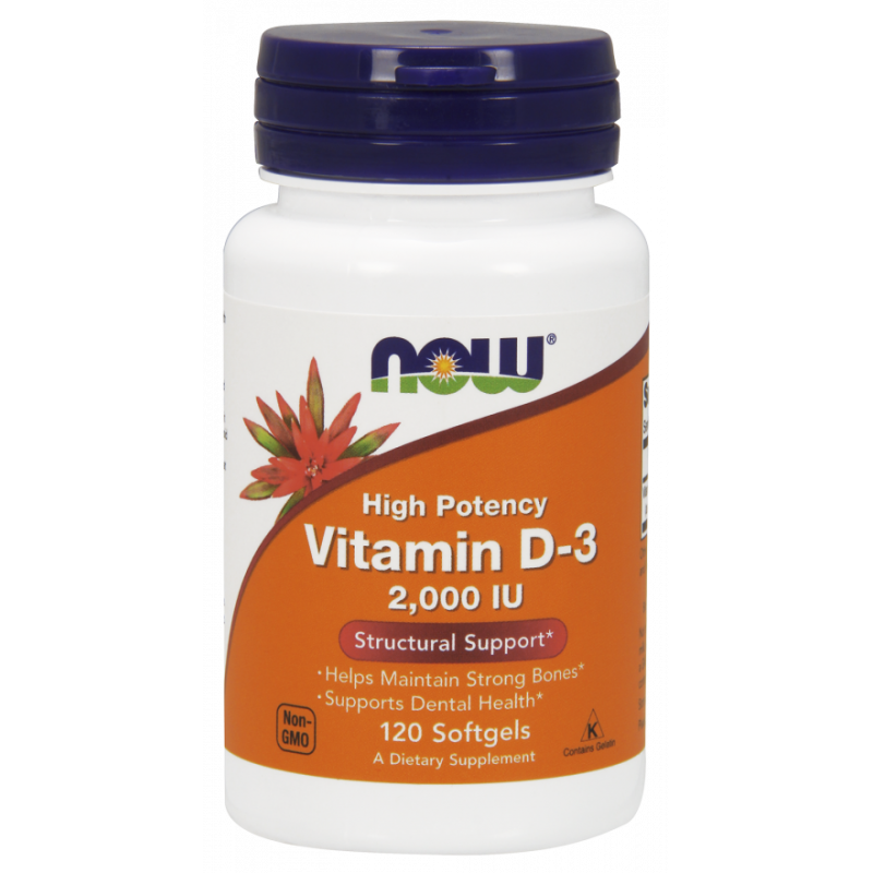 Vitamine D3 2000 ui 120 gélules NOW FOODS