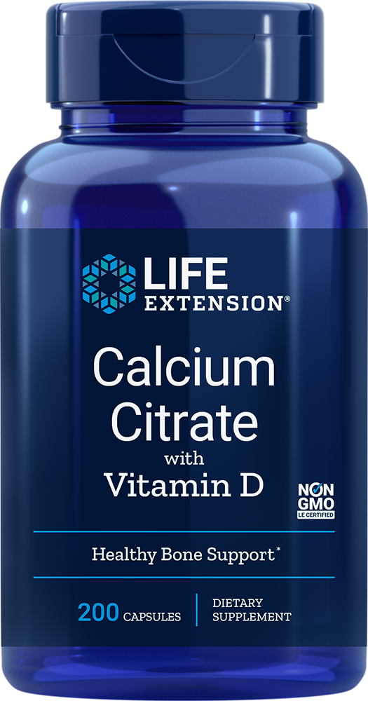 Citrate de calcium avec vitamine D 200 capsules LIFE EXTENSION