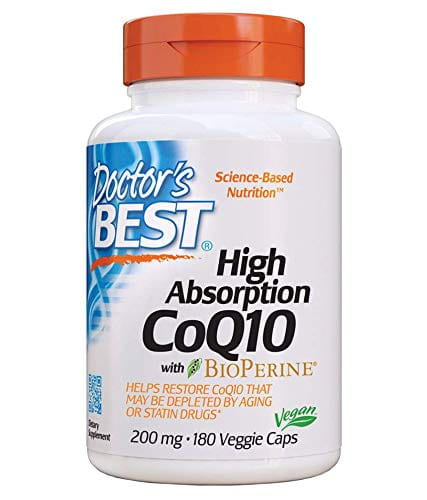 Coenzyme Q10 100 MG et pipérine biopérine vegan 180 gélules DOCTOR'S BEST