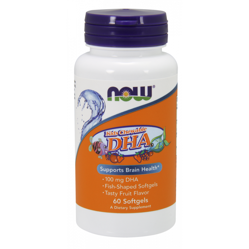 DHA à croquer pour enfants 100 MG 60 gélules NOW FOODS