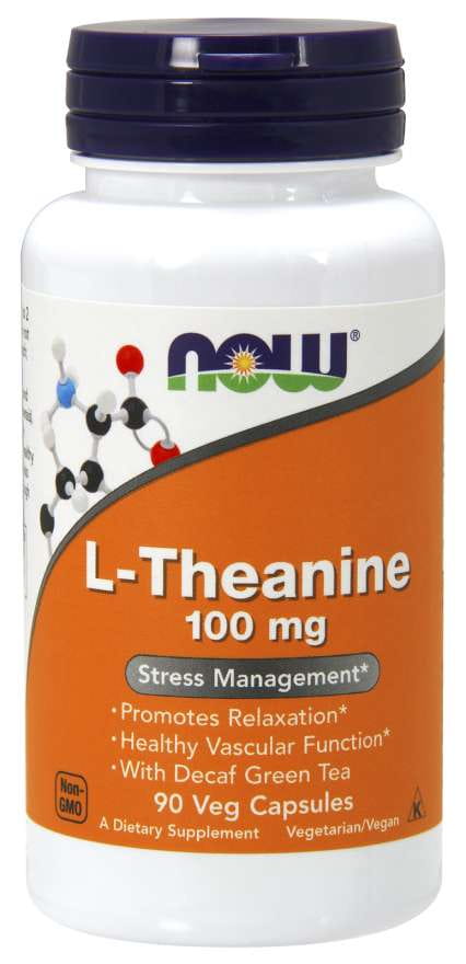 Ltanine et thé vert 90 gélules NOW FOODS