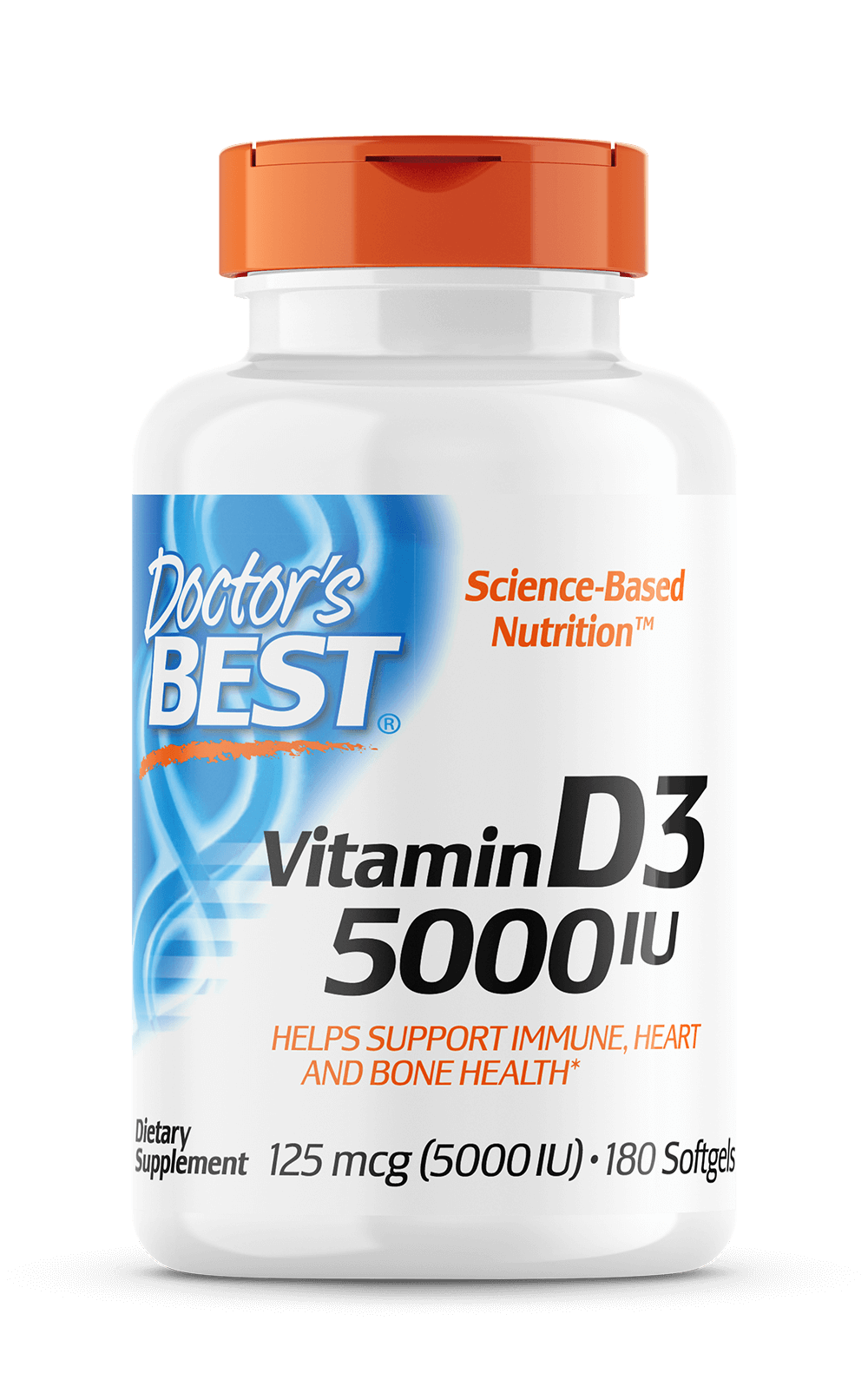 Vitamine D3 5000 ui 125 mcg 180 gélules DOCTOR'S BEST