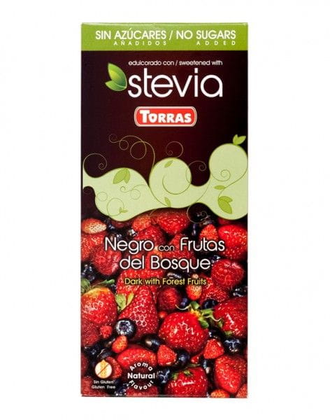 Chocolat noir aux fruits des bois et stévia 125g TORRAS