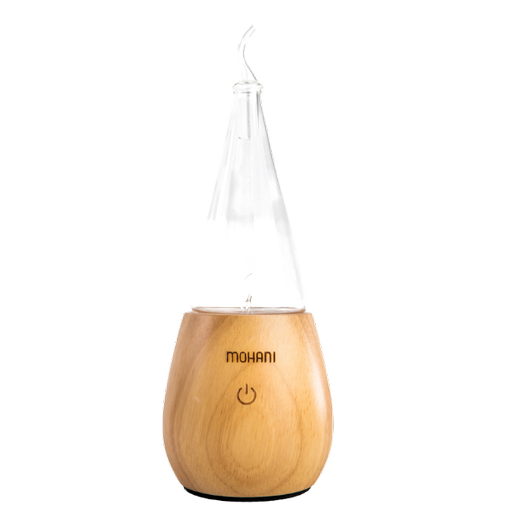 Diffuseur nébuliseur d'huiles essentielles - cône verre bois clair MOHANI