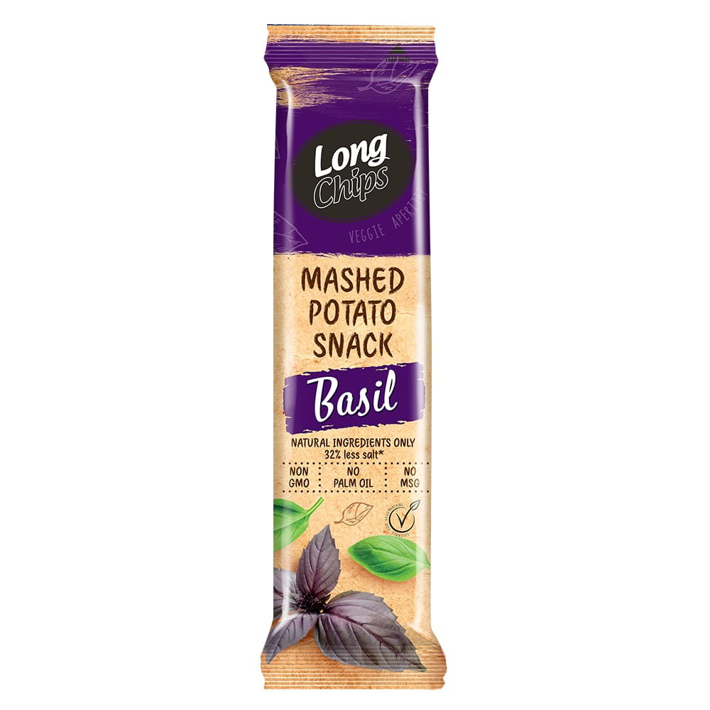 Chips de pommes de terre au goût de basilic 75 g - CHIPS LONGUES