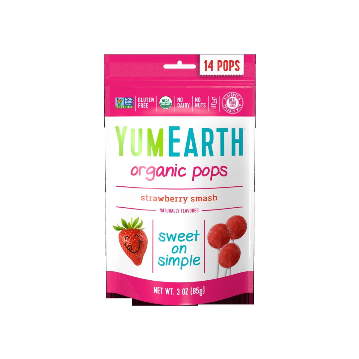 Sucettes Fraise à la Vitamine C BIO 85 g