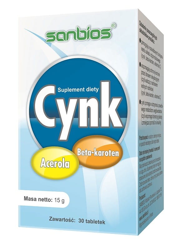 Zinc + acérola et bêta - carotène 30 tab. SANBIOS