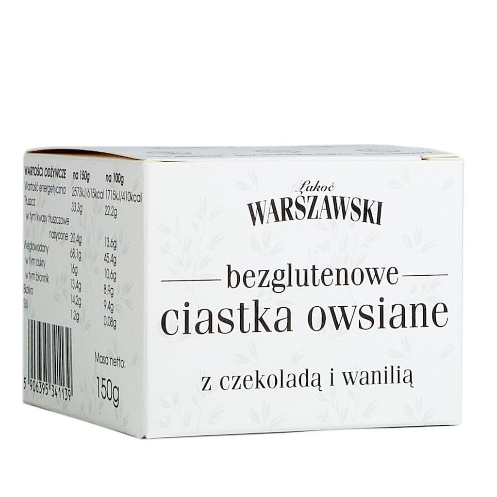 Biscuits à l'avoine sans gluten avec chocolat et vanille 150g - WARSAW BAR
