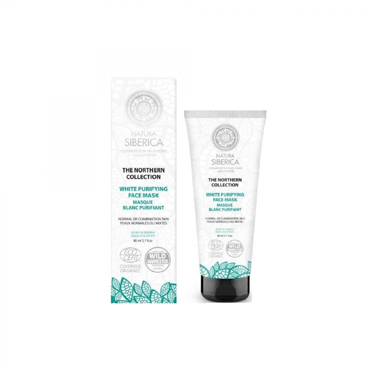 Masque visage blanc qui élimine l'excès de sébum 80 ml